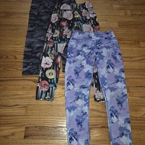 Floral and Camouflage Kids Leggings Set